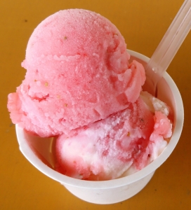 須田いちご園「いちごジェラート（やよいひめ&やよいひめミルク」